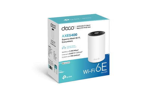 TPLink Deco XE75 AXE5400 (1-Pack) Tri-Band Mesh Wi-Fi 6E System