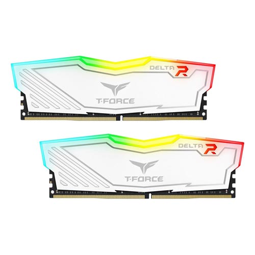 TeamGroup T-Force Delta RGB 64GB (32GBx2) 3200MHz DDR4 RAM (White)