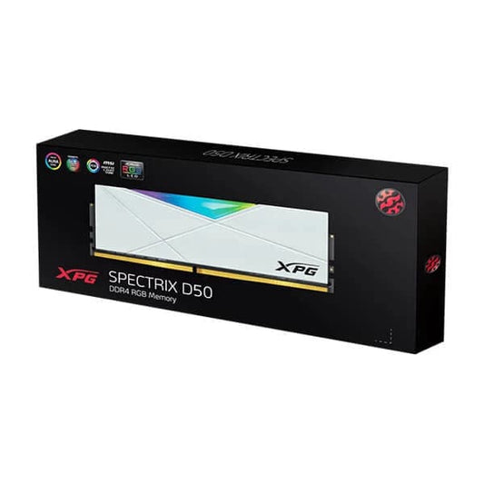 Adata XPG Spectrix D50 RGB 32GB (32GBx1) 3600MHz DDR4 RAM (White)
