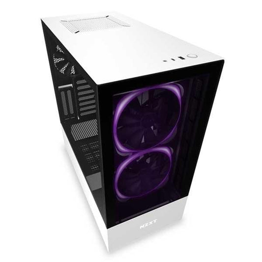 NZXT H510 Elite With TG And RGB LED Strip Mid Tower Cabinet (White Black)