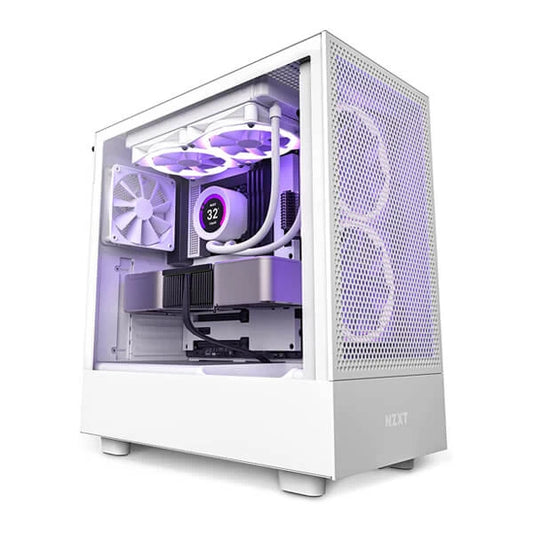 NZXT H5 Flow Mid Tower Cabinet (E-ATX) (White)
