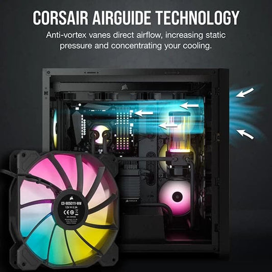 Corsair ICUE SP140 RGB Elite Cabinet Fan With Lighting Node Core (Dual Pack)
