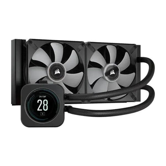 Corsair ICUE H100i Elite LCD Display CPU Liquid Cooler (Black)