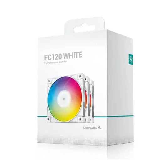 Deepcool FC120 (3 in 1) 1800RPM 4pin PWM RGB Case Fan (White)