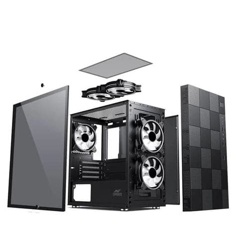 Ant Esports Elite 1000 TG (M-ATX) Mini Tower Cabinet (Black)