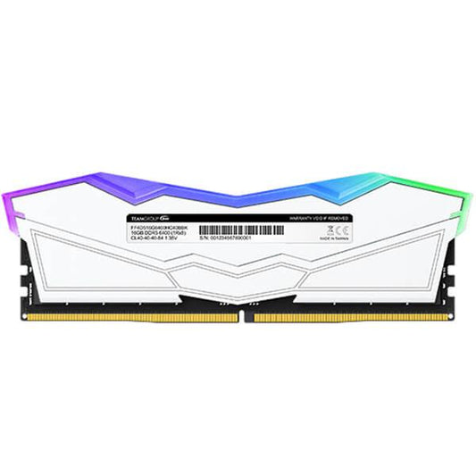 TeamGroup T-Force Delta RGB 32GB (16GBx2) 6400MHz DDR5 RAM (White)