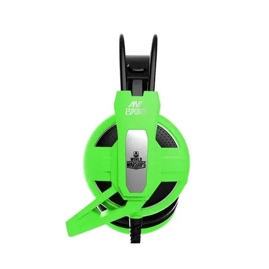 Ant Esports H520W World of Warships Edition Wired Over Ear Gaming Headset- Green