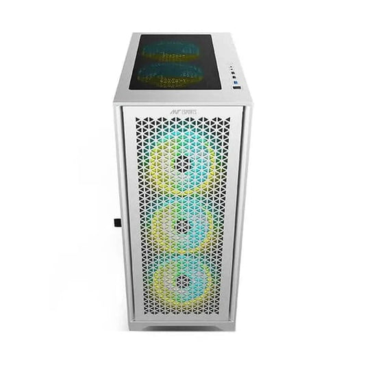 Ant Esports ICE-4000 RGB Mesh (ATX) Mid Tower Cabinet (White)