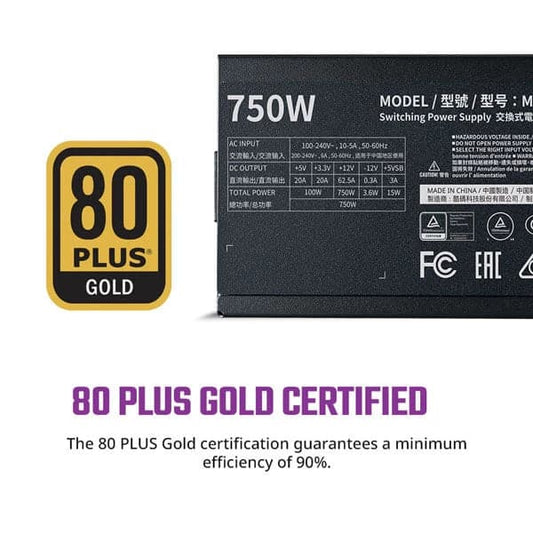 Cooler Master MWE 750 V2 80 Plus Gold Fully Modular PSU (750W)