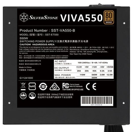 SilverStone VIVA 550 Bronze Non Modular PSU (550 Watt)